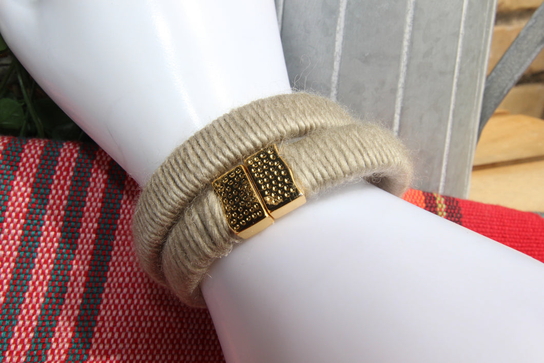 Neutral & Gold Wrap Bracelet