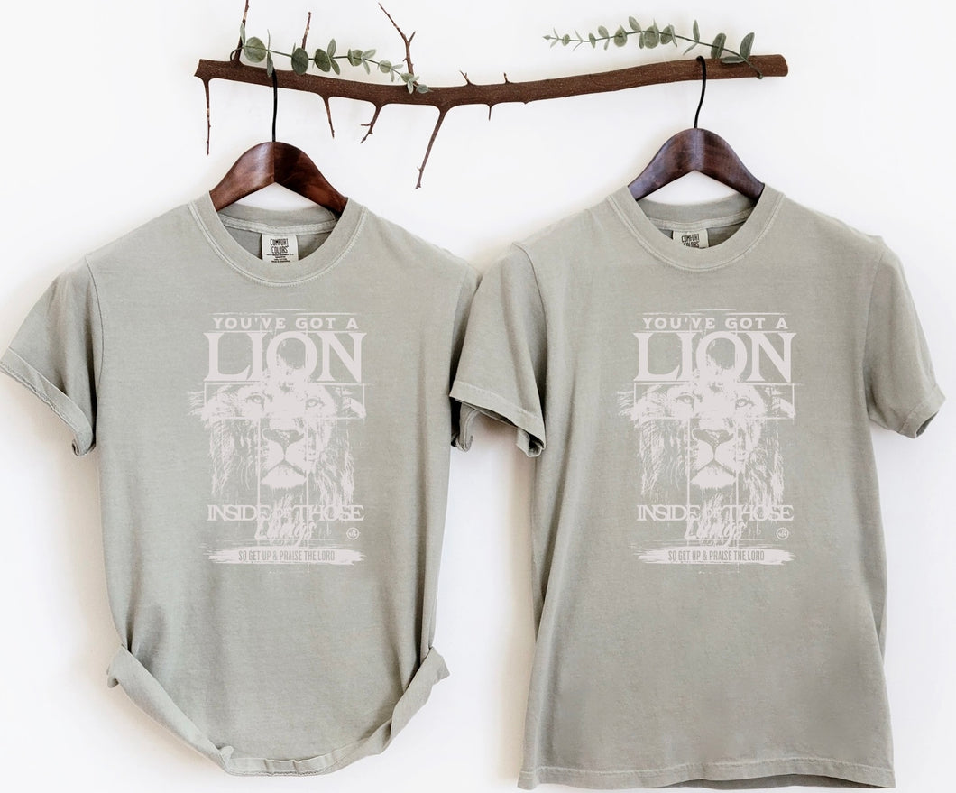 “Lion Inside” Comfort Colors T-Shirt Sage